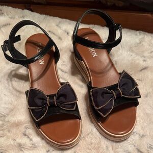 Fashion Black Bow Sandals for Women